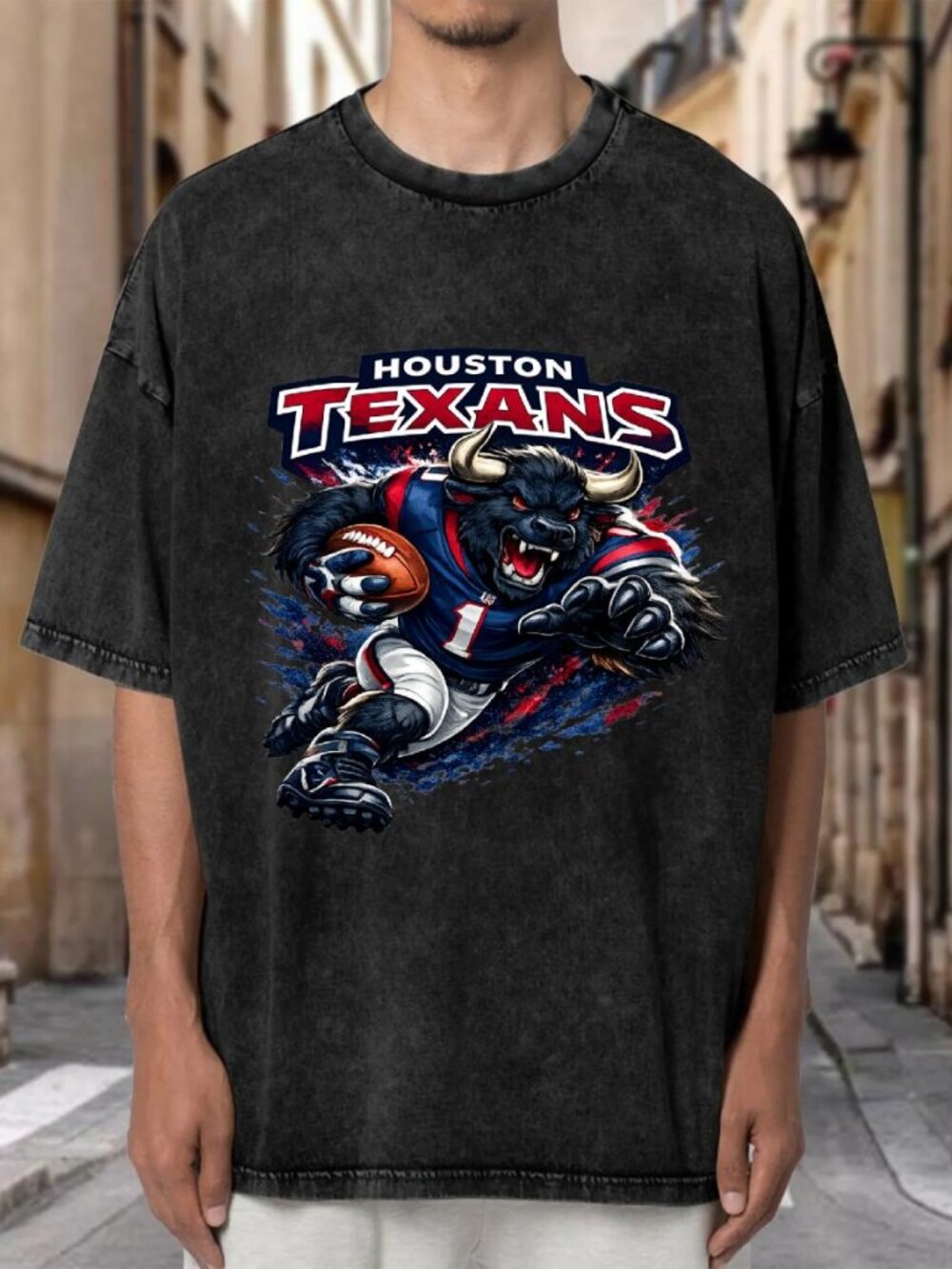 Houston Texans Mascot Football Streetwear T-shirt NMJJNK8H2O01